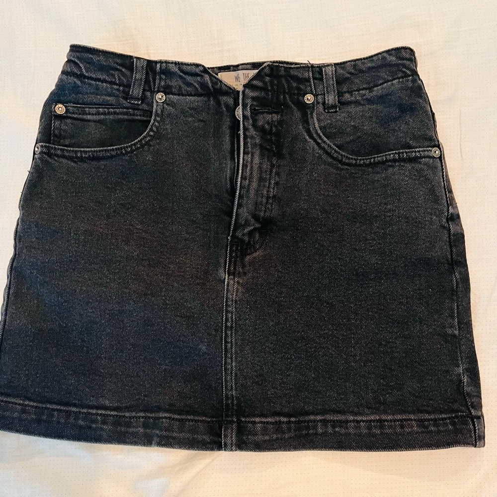 Black denim mini skirt by we the free